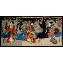 Utagawa Kunisada: Viewing Plum Blossoms at Night (Okonomi yoru no umemi) - Legion of Honor