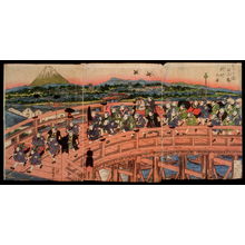 渓斉英泉: Children's Pastimes: A Procession on Nihon Bridge (Osana asobi Nihonbashi gyoretsu no zu) - Legion of Honor