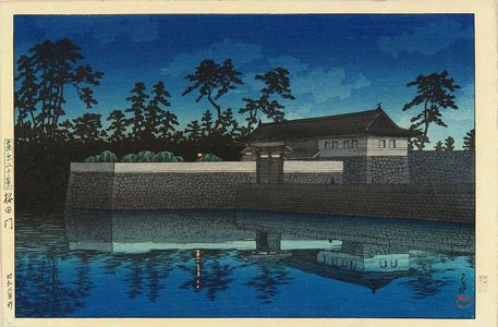 Kawase Hasui, 川瀬巴水 (HASUI)による浮世絵「Sakurada Gate, from」