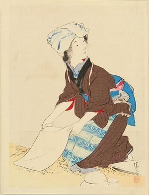 Kaburagi Kiyokata: A frontispiece of a novel, 1908 - Hara Shobō
