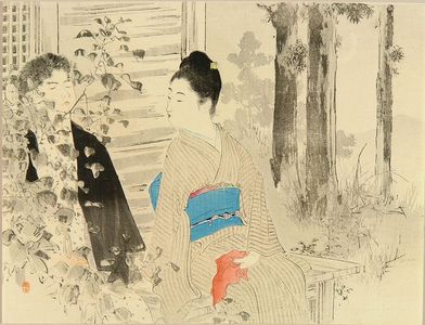 水野年方: A frontispiece of a novel, 1900 - 原書房