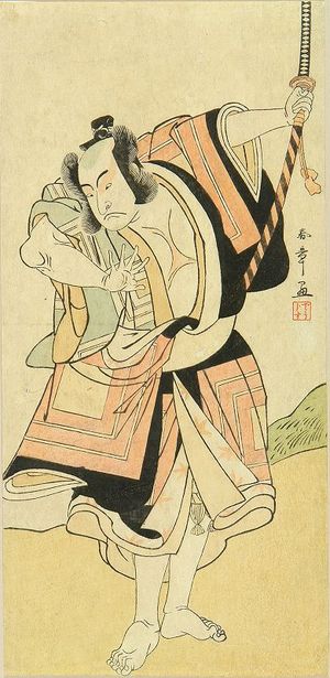 Katsukawa Shunsho: A fill-length portrait of the actor Ichikawa Monnosuke II, c.1777 - Hara Shobō