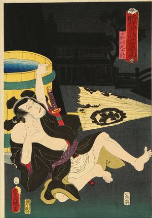 Utagawa Kunisada: A scene of a kabuki performance, 1858 - Hara Shobō