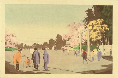 Kobayashi Kiyochika: Ueno koen gaka shasei (A painter in the Ueno Park), from - Hara Shobō