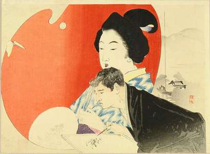 武内桂舟: A frontispiece of a novel, 1900 - 原書房