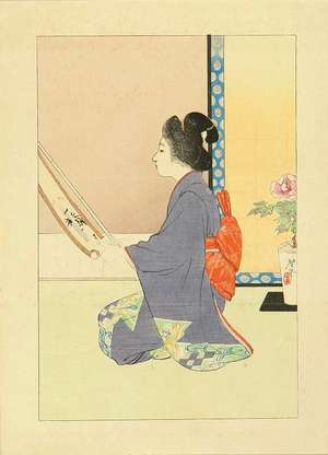 Tsukioka Kogyo: A frontispiece of a novel, 1905 - Hara Shobō