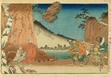 Utagawa Kuniyoshi: The doctrinal discussion-rock at Mount Komuro, from - Hara Shobō