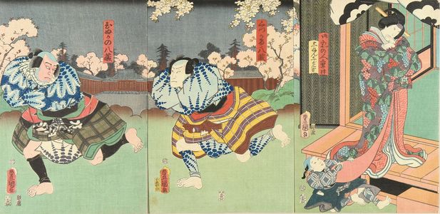 Utagawa Kunisada: A scene of the Kabuki performance - Hara Shobō