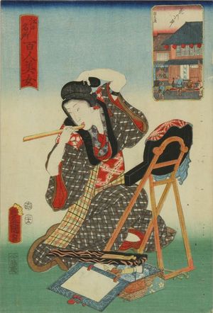 Utagawa Kunisada: Hanakawado, from - Hara Shobō