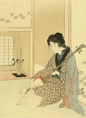 Takeuchi Keishu: Frontispiece of a novel, from - Hara Shobō