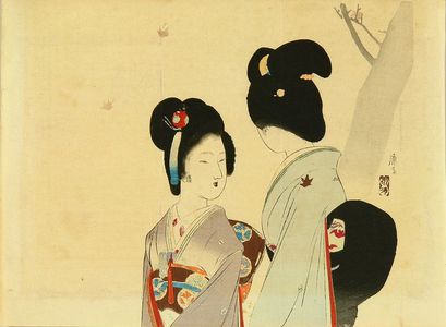 Tomioka Eisen: Frontispiece of a novel, from - Hara Shobō