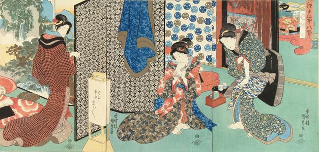 Japanese Print "Courtesans in an interior, from" by Utagawa Kunisada, 歌川国貞 (KUNISADA)