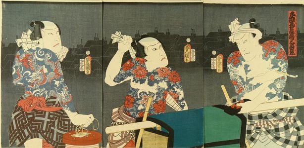 Utagawa Kunisada: Actors in the play - Hara Shobō