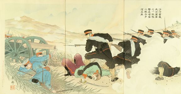 BIHO: A scene of Japan-Russo war, triptych, 1904 - 原書房
