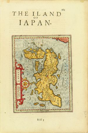 無款: Map of Japan, copperplate, hand-applied color, 1633 - 原書房