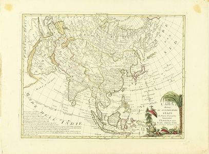 Antonio Zetta: Map of Japan and Asia, copperplate, hand-applied color, 1777 - 原書房