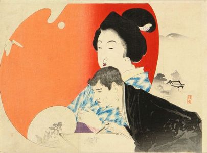 Takeuchi Keishu: A frontispiece of a novel in - Hara Shobō