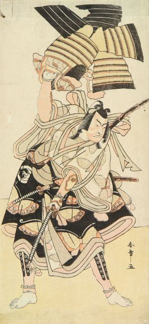 勝川春章: A full-length portrait of the actor Bando Hikosaburo III in the role of Soga no Goro, c.1784 - 原書房