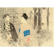 Mizuno Toshikata: A frontispiece of a novel, 1900 - Hara Shobō