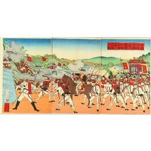SHUNGYO: A scene of Shino-Japanese war, triptych, 1894 - Hara Shobō