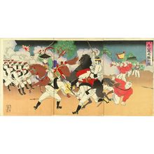 UNSIGNED: A scene of Shino-Japanese war, triptych, 1894 - Hara Shobō