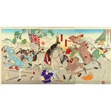 渡辺延一: A scene of Shino-Japanese war, triptych, 1894 - 原書房