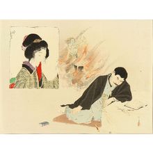 Tsukioka Kogyo: A frontispiece of a novel, 1897 - Hara Shobō