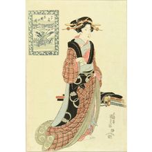 Utagawa Kunisada: A beauty standing by swords, c.1823 - Hara Shobō