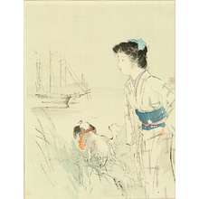 Kaburagi Kiyokata: A frontispiece of a novel, 1907 - Hara Shobō