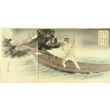 Mizuno Toshikata: A scene of Sino-Japan war, triptych, 1894 - Hara Shobō
