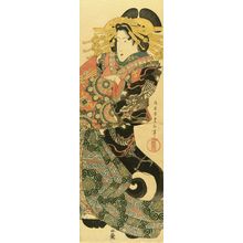 Utagawa Toyoshige: A full-length portrait of a courtesan, vertical diptych, c.1829 - Hara Shobō