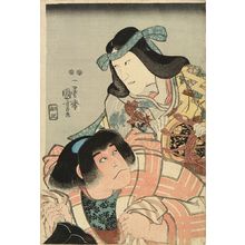 Utagawa Kuniyoshi: Portrait of actors in roles of Yamauba and Kintaro, c.1848 - Hara Shobō