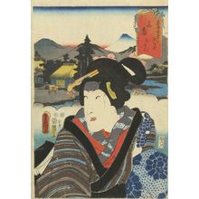 Utagawa Kunisada: Mishima, with a portrait of Osen, from - Hara Shobō