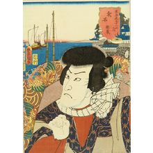 Utagawa Kunisada: Kuwana, with a portrait of Tokuzo, from - Hara Shobō