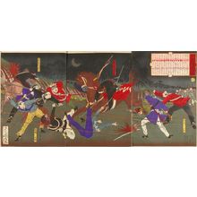 SHINSAI: Scene of the Satsuma rebellion, triptych, 1877 - 原書房