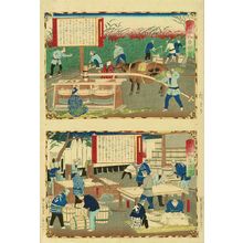 Utagawa Hiroshige III: Sugar making, Sanuki Province, an uncut sheet from - Hara Shobō