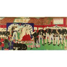 HASHIMOTO NAOYOSHI: Opening ceremony of the domestic exposition, triptych, 1877 - Hara Shobō
