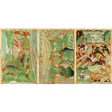 UNSIGNED: A miniature scenery model of a scene of Shino-Japan War, three sheets, complete, 1895 - 原書房