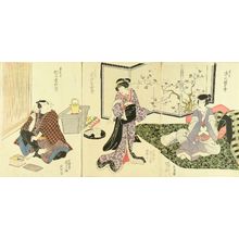 Japanischer Druck "A scene of the kabuki performance" von Utagawa Kunisada, 歌川国貞 (KUNISADA)