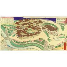 Japanese Print "The palace of empire Japan, triptych, 1888" by KATO HEITARO