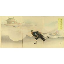 GEKKO: A scene of Sino-Japan war, triptych, 1895 - Hara Shobō