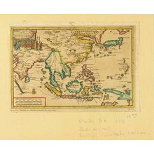 Unknown: Map of Japan and South East Asia, copperplate, hand-applied color, 1715 - Hara Shobō