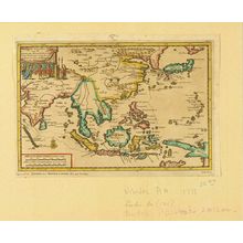 無款: Map of Japan and South East Asia, copperplate, hand-applied color, 1715 - 原書房