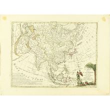 Antonio Zetta: Map of Japan and Asia, copperplate, hand-applied color, 1777 - 原書房