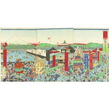 KUNIMASA IV: Exhibition of Shotoku Taishi, triptych, 1875 - 原書房