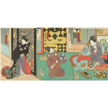 Utagawa Kunisada: Actors in a play, 1862 - Hara Shobō