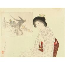 SUZUKI KASON: A frontispiece of a novel in - Hara Shobō