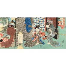 Japanese Print "Courtesans in an interior, from" by Utagawa Kunisada, 歌川国貞 (KUNISADA)