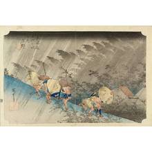 Utagawa Hiroshige: Shono, White rain, from - Hara Shobō