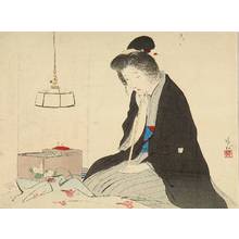 Kaburagi Kiyokata: A frontispiece of a novel, 1910 - Hara Shobō